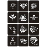 Sabloane de corp pentru tatuaje temporare Henna SHT055, set 12 bucati